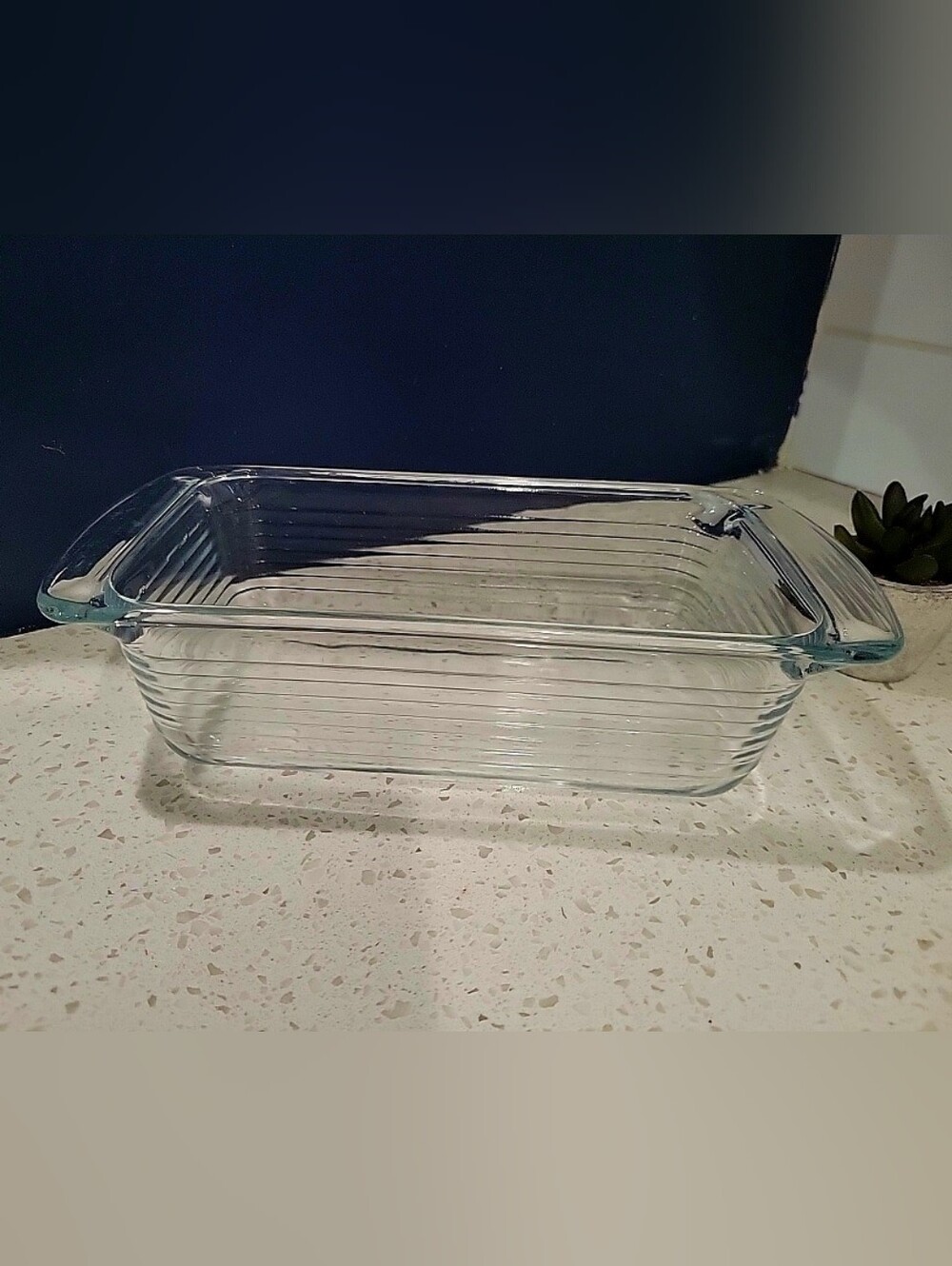 VTG Libbey Clear Glass Ribbed Rectangular Loaf Pan